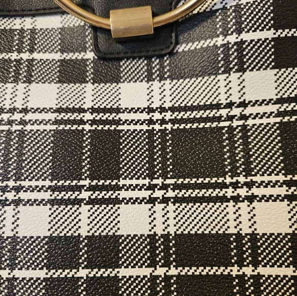 IMAN plaid argyle Satchel - Picture 3 of 5